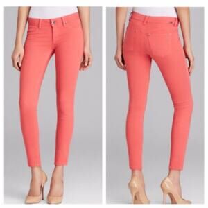 DL1961 Coral Orange Emma Ankle Skinny Jegging, EUC, Size 28, MSRP $188